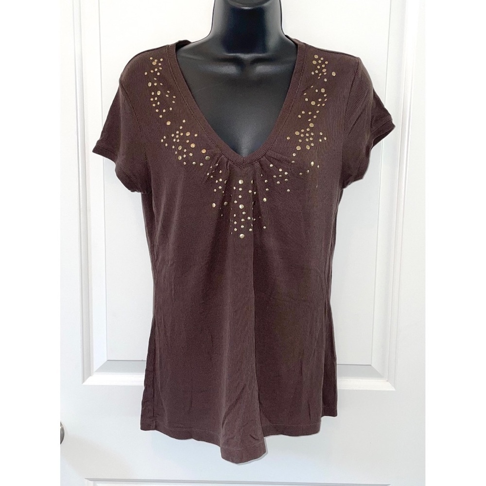 Moda International Y2K brown Short Sleeve Top